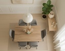 MESA STACY TAPA ROBLE RECTANGULAR NEGRO 1400x800x750mm