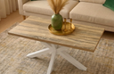 MESA CENTRO STACY RECTANGULAR TAPA ROBLE, PATAS BLANCAS