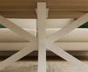 MESA CENTRO STACY RECTANGULAR TAPA ROBLE, PATAS BLANCAS
