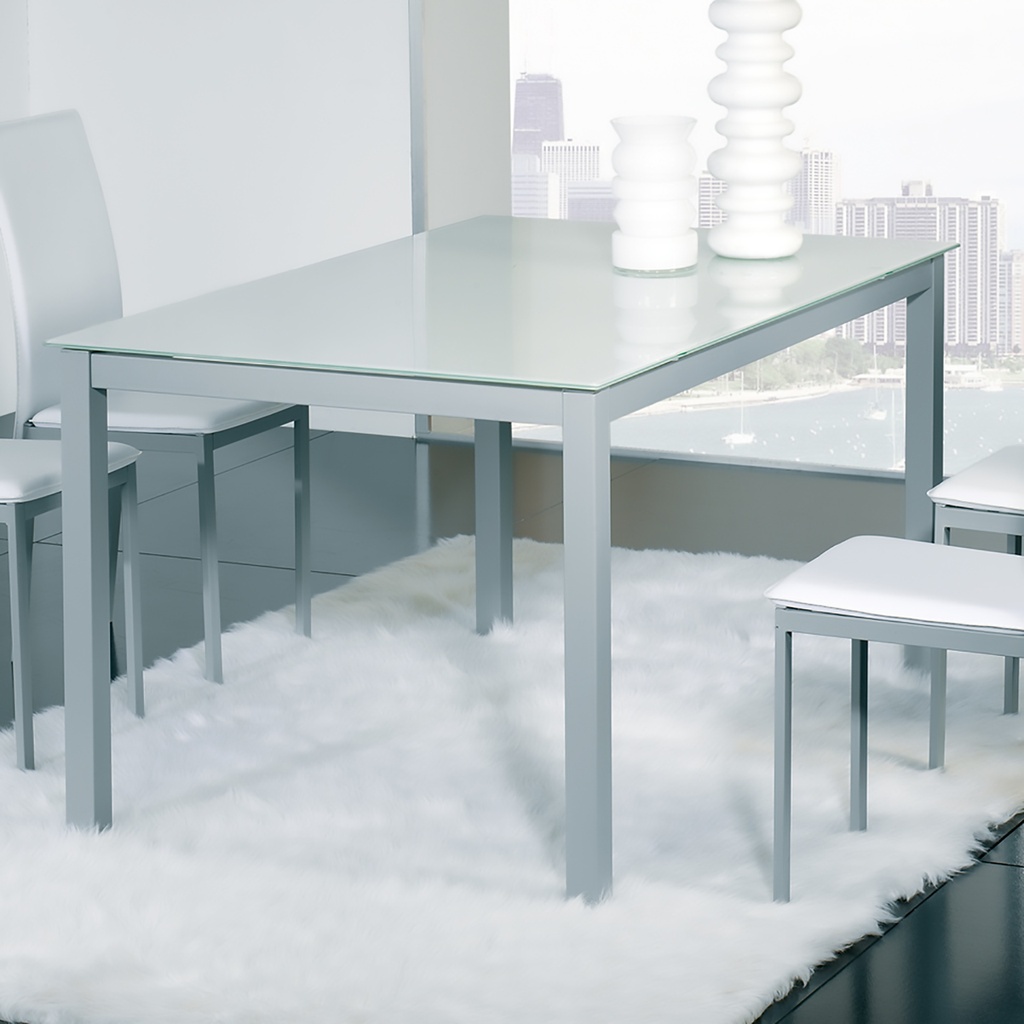 MESA CADELL FIJA 140 GRIS TAPA BLANCA