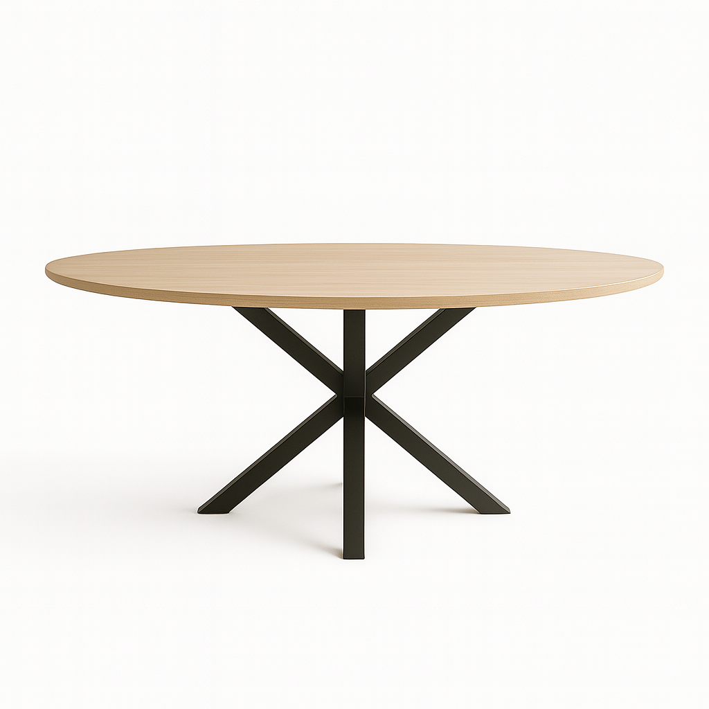 MESA STACY ROBLE OVAL NEGRA1400x800x750mm
