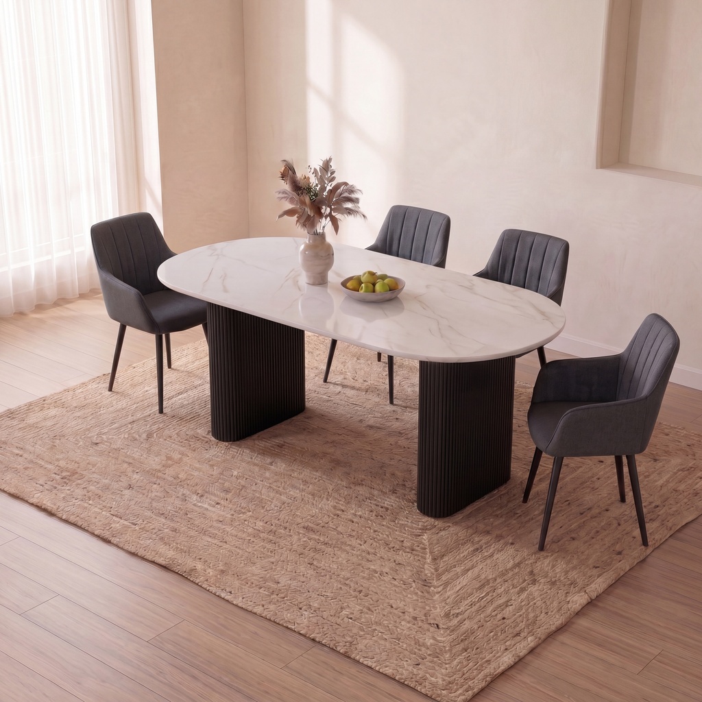 MESA FIJA MONROE NEGRO GRIS