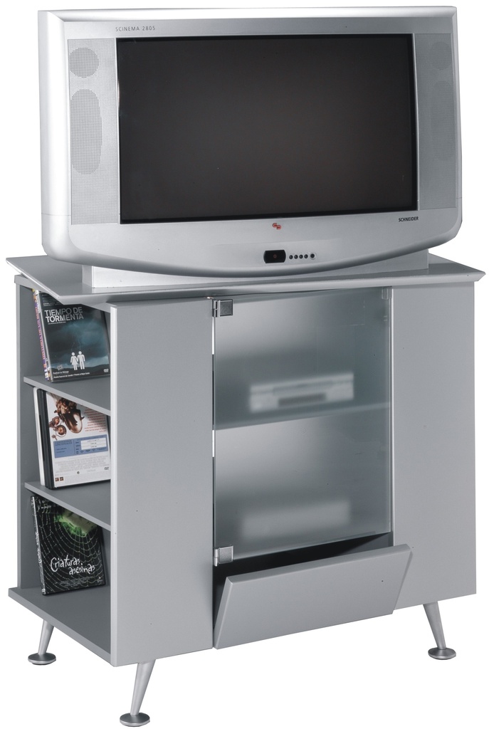 MESA DE TV RETRO PLATA