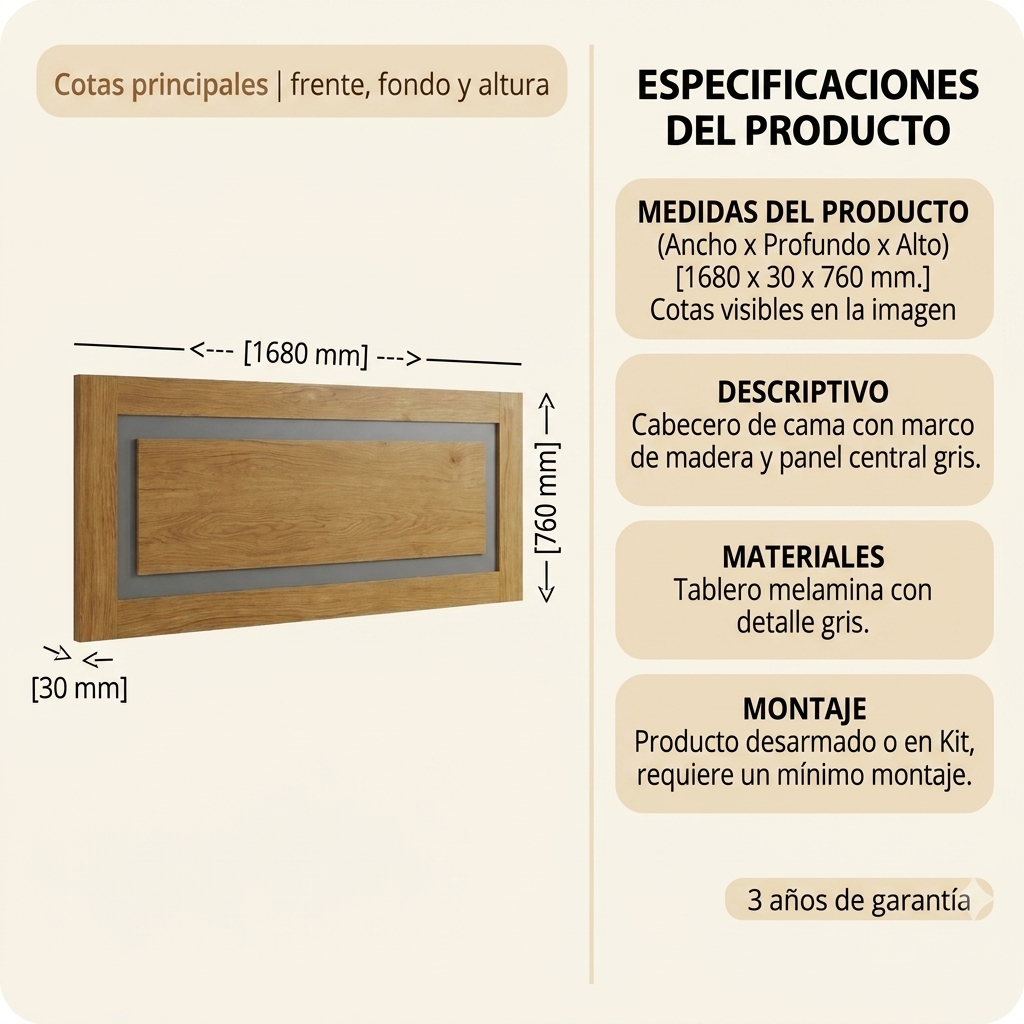 CABECERO DE CAMA SFORZA 168cm