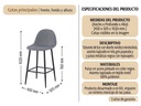 PACK DE 2 TABURETES JAMES GRIS ACERO 65 CM