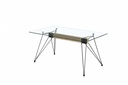 MESA SPIDER TAPA CRISTAL PATA NEGRA