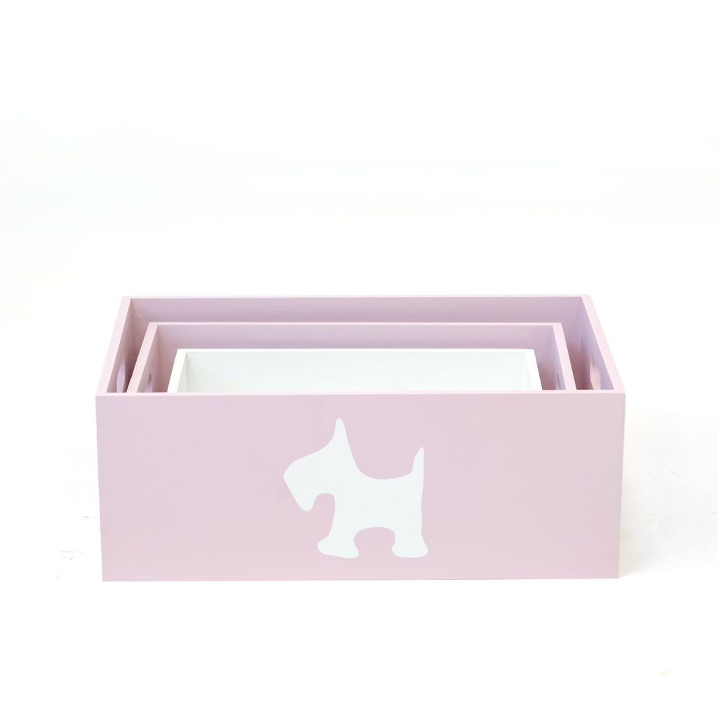 SET 3 CAJAS MADERA PUPPY
