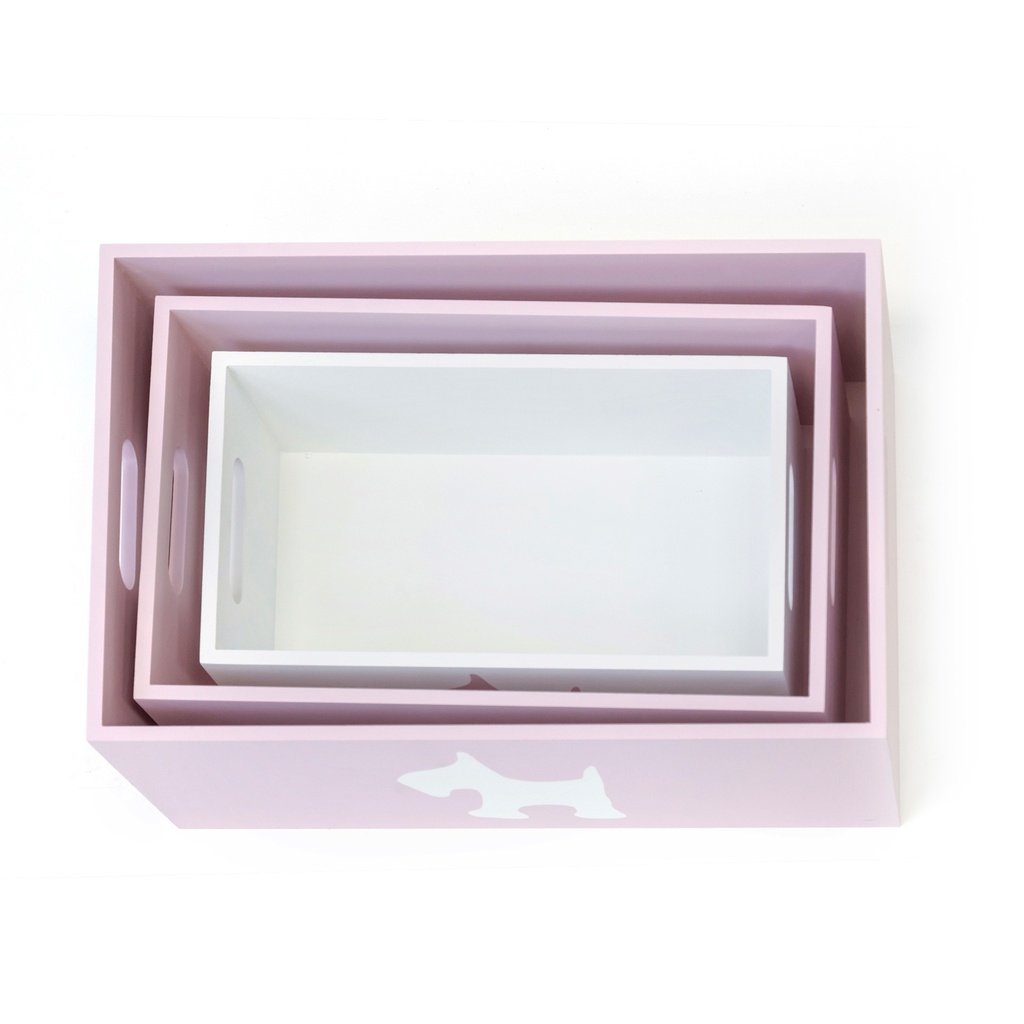 SET 3 CAJAS MADERA PUPPY