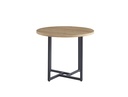 MESA CLEVELAND 2 TAPA REDONDA MELAMINA ASERRADA PATAS METAL.