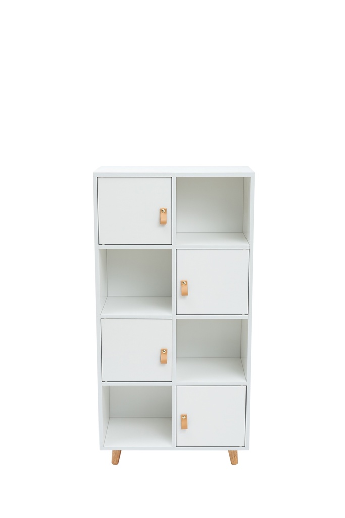ESTANTERIA ANZIO BLANCA CON PUERTAS TIRADOR PU