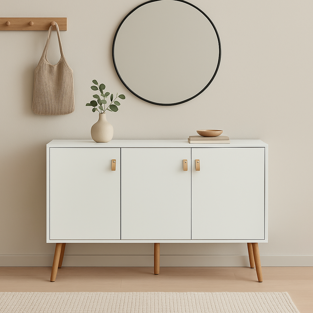 [HB022-B] APARADOR ANZIO 3 PUERTAS TIRADOR PU
