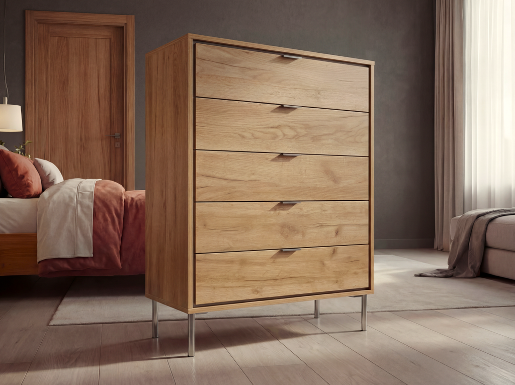 [HH320-ASR] CÓMODA 5 CAJONES SFORZA ROBLE NATURAL