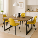MESA TAYLOR PATAS METAL Y TAPA ROBLE ASERRADO 140 