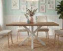 MESA STACY TAPA ROBLE ASERRADO RECTANGULAR BLANCO 1600x900x750mm