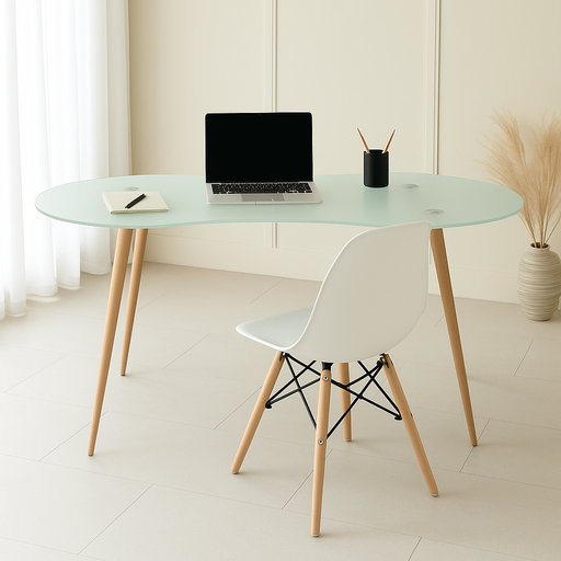 [D454-2ASE] MESA ESCRITORIO SKAT TRANSLÚCIDO PATAS ASERRADAS