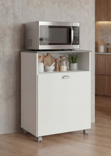 [K122-BT] MUEBLE AUXILIAR RUEDAS ASFELD2 BLANCO