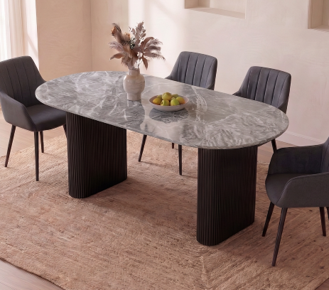 [HT439-NG] MESA FIJA MONROE NEGRO GRIS