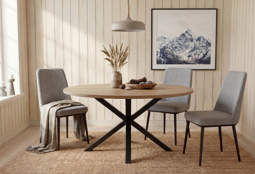 [HT297-TON160] MESA STACY ROBLE ASERRADO OVAL NEGRA TAPA MELAMINA 1600x900x750mm 